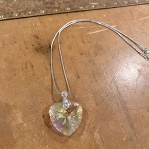 Faux crystal heart pendant